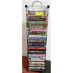 DVD RACK WITH ASSORTED DVD'S