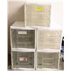 Image 1 : LOT OF FIVE 3 TIER PLASTIC ORGANIZERS