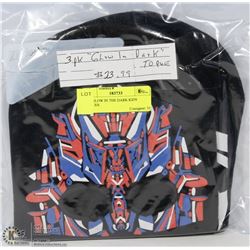 3PK GLOW IN THE DARK KIDS TOQUES.