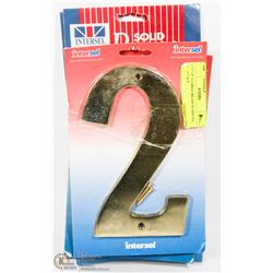 LOT OF 5 LARGE BRASS NUMBERS, #2,5,5,7 & 9