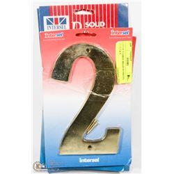 LOT OF 5 LARGE BRASS NUMBERS, #2,5,5,7 & 9