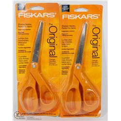 LOT OF TWO FISKARS 8" GENERAL USE SCISSORS