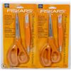Image 1 : LOT OF TWO FISKARS 8" GENERAL USE SCISSORS &