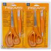Image 1 : LOT OF TWO FISKARS 8" GENERAL USE SCISSORS &