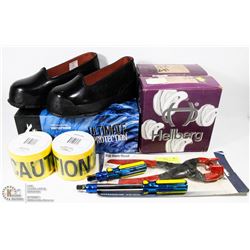 BOX OF ASSORTED LIGHT INDUSTRIAL ITEMS INCLUDING