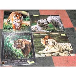 LOT OF 4 ASSORTED TIGER PRINTS