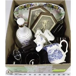 ESTATE LOT OF SERVING DISHES AND DECOR.