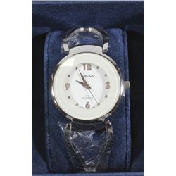 LADIES OMAX STEEL WATER RESIST WATCH W/ OFF WHITE