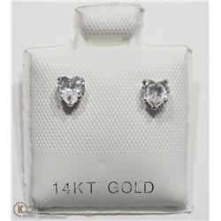 10) 14KT CUBIC ZIRCONIA EARRINGS WITH 10KT BACKING