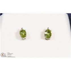 12) STERLING SILVER PERIDOT DIAMOND EARRINGS