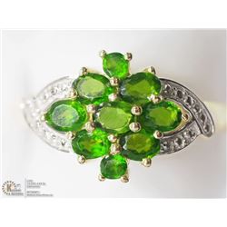 22) STERLING SILVER NATURAL CHROME DIOPSIDE RING
