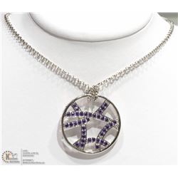 33) ST. SILVER NECKLACE W/ CZ DETACHABLE PENDANT