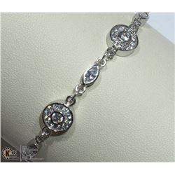 34) STERLING SILVER CUBIC ZIRCONIA BRACELET