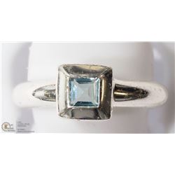 39) STERLING SILVER GENUINE BLUE TOPAZ RING