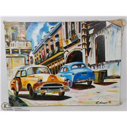 SIGNED CANVAS SOUTH AMERICA PICTURE