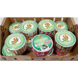 FLAT OF ASSORTED PATTERN DUCK TAPE