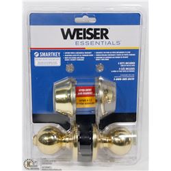 WEISER ESSENTIALS SMART KEY DEADBOLT/ DOOR HANDLE