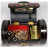 Image 1 : MUSICAL JEWELRY BOX WITH CONTENTS.