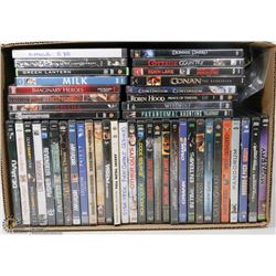 LARGE BOX W/OVER 52 DVD MOVIES -