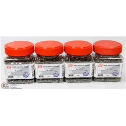 FOUR JARS OF PARTICLE BOARD SCREWS