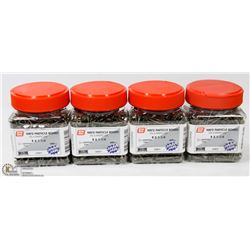 FOUR JARS OF PARTICLE BOARD SCREWS