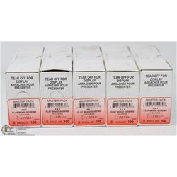 5 CASES FLAT WOODS SCREWS