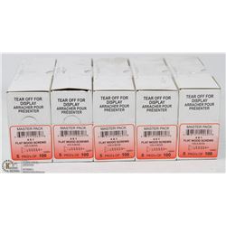 5 CASES FLAT WOODS SCREWS
