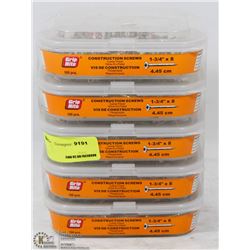 5 TUBS OF CONSTRUCTION SCREWS