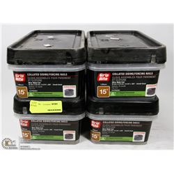4 TUBS OF COLLATED SIDING/FENCING NAILS