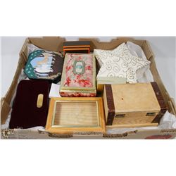 FLAT W/KEEPSAKE BOXES, JEWELRY BOXES &