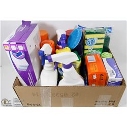 BOX FULL OF HOUSEHOLD CLEANING