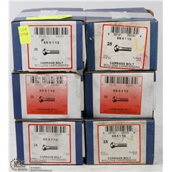 6 CASES OF CARRIAGE BOLTS