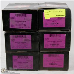 6 CASES OF ASSORTED WALL ANCHORS