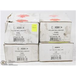 4 CASES OF ASSORTED WALL ANCHORS