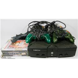 ORIGINAL XBOX WITH CONTROLLERS & GAMES