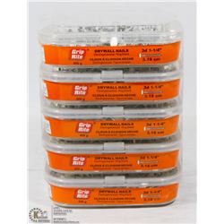 FIVE TUBS OF DRYWALL NAILS
