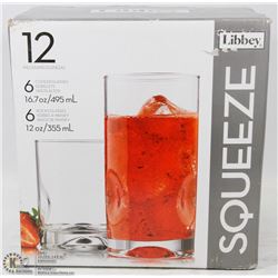 11 PC LIBBEY SQUEEZE GLASS SET