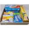 Image 1 : FLAT OF ASSORTED GARBAGE BAGS AND ZIPLOC BAGS