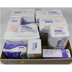 FLAT OF KITCHEN GARBAGE BAGS AND NITRILE DISPOSABLE