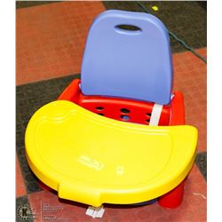 CHILD TABLE BOOSTER SEAT - RED, BLUE, YELLOW,