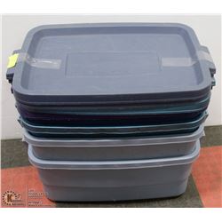 SET OF 4 RUBBERMAID ROUGHNECK STORAGE