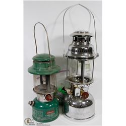 LOT OF 2 CAMPING LANTERN - ONE IS A COLEMAN.