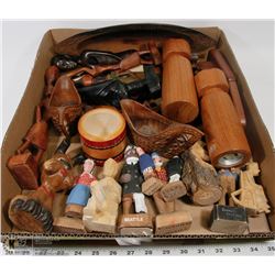 FLAT OF ASSORTED WOOD ITEMS