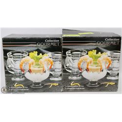 LOT OF TWO 4PC SEAFOOD COCKTAIL SERVERS