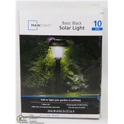 MAINSTAYS 10 PACK BASIC BLACK SOLAR LIGHT SET