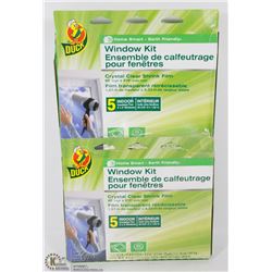 LOT OF 2 DUCK WINDOW KIT CRYSTAL CLEAR SHRINK FILM