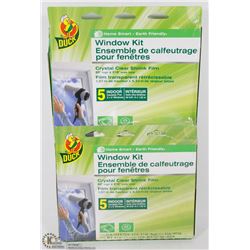 LOT OF 2 DUCK WINDOW KIT CRYSTAL CLEAR SHRINK FILM