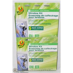 LOT OF 2 DUCK WINDOW KIT CRYSTAL CLEAR SHRINK FILM
