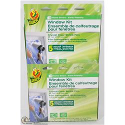 LOT OF 2 DUCK WINDOW KIT CRYSTAL CLEAR SHRINK FILM