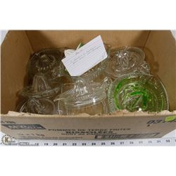 12) A SELECTION OF DEPRESSION GLASS LEMON & LIME